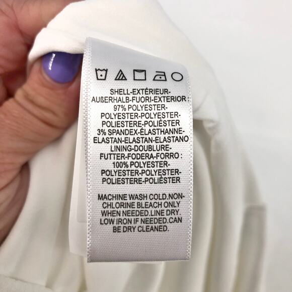 DRESS THE POPULATION Sandra Trumpet Gown Dress Small White Stretch Crepe NWT - Picture 12 of 13